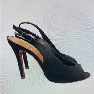 Chic Black Peep-Toe Slingback Heels